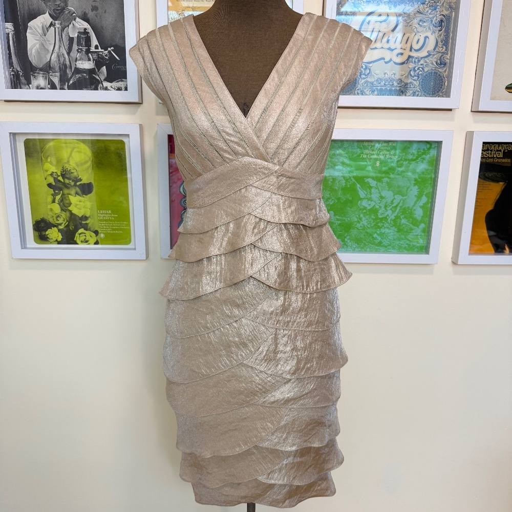 ✨ Y2K Champagne Shimmer Cocktail Dress ✨